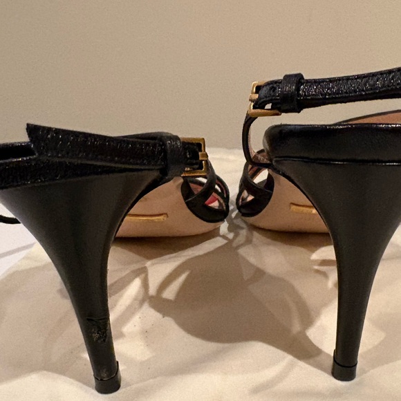 Gucci Women's Black and Red Strappy Heels - Picture 4 of 5